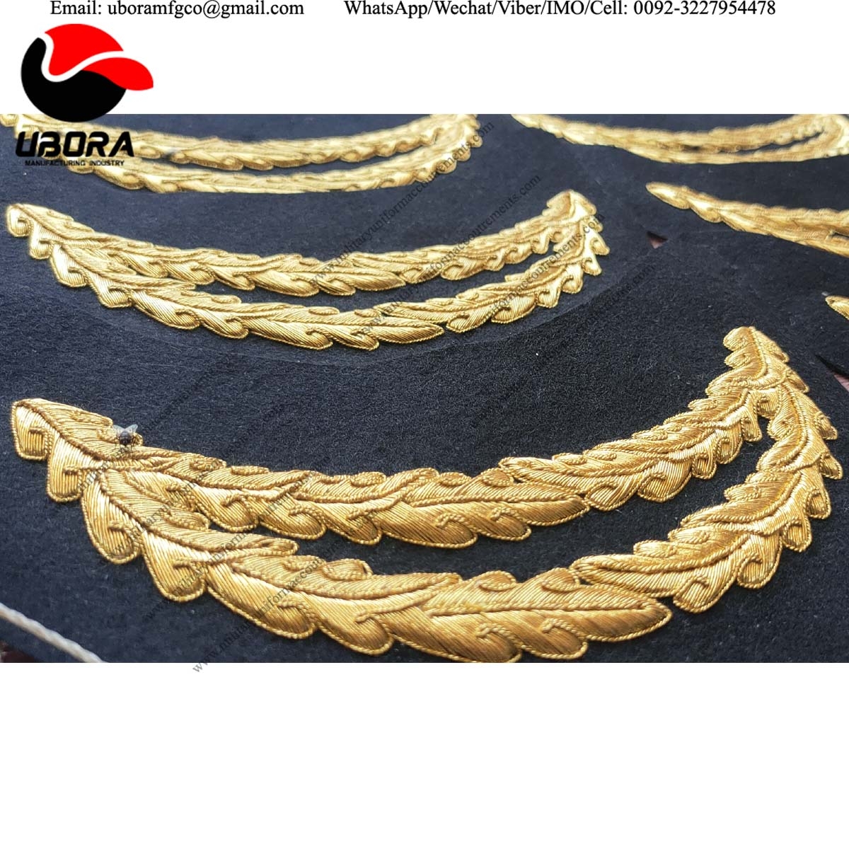 Army gold bullion wire cap peak visor